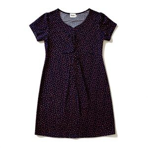 Leota Dark Blue Dress with Pink Dots Size 3L NWT